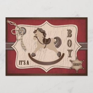 Rocking Horse Cowboy Baby Schuhwerk Red Einladung