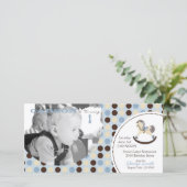 Rocking Horse Einladung Foto-Karte (Stehend Vorderseite)