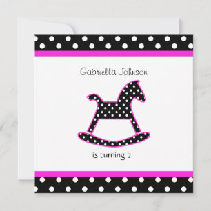 Rocking Horse Geburtstagsparty Einladung