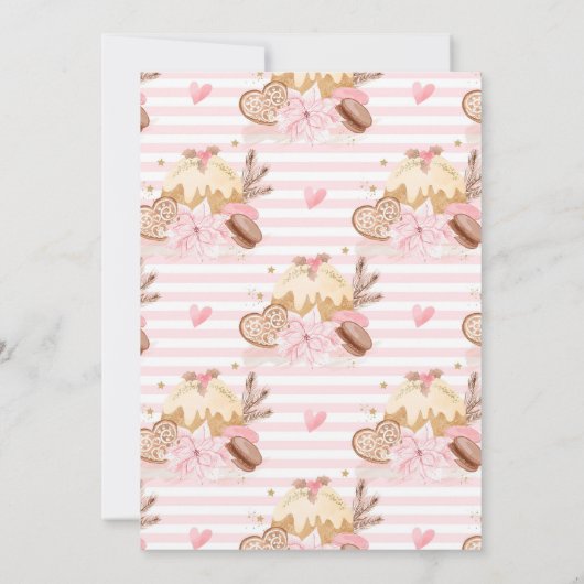 Rocking Horse Gingerbread Winter Baby Shower Einladung (Rückseite)