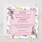 Rocking Horse Girl Announcement Square Ankündigung (Rückseite)