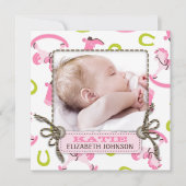 Rocking Horse Girl Announcement Square Ankündigung (Vorderseite)