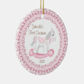 Rocking Horse Girl Baby's First Christmas Ornament (Rechts)