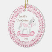 Rocking Horse Girl Baby's First Christmas Ornament (Links)