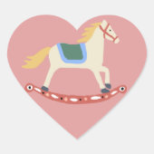 Rocking Horse Illustration Heart Sticker (Vorderseite)
