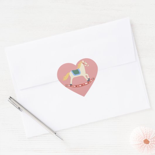 Rocking Horse Illustration Heart Sticker (Umschlag)