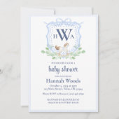 Rocking Horse Monogram Grandmillennial Baby Show Einladung (Vorderseite)