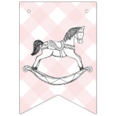 Rocking Horse Pink Gingham Baby Shooting Bunting Wimpelkette (Zweite Fahne)