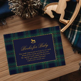 Rocking Horse Plaid Baby Shower Books for Baby Begleitkarte