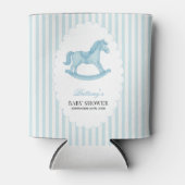 Rocking Horse Preppy Bear Blue Baby Dusche Dosenkühler (Vorderseite)