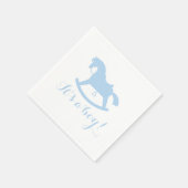 Rocking Horse Silhouette Baby Shower Napkins Blue Serviette (Ecke)