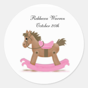 Rocking Horse Sticker in Rosa