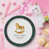 Rocking Horse Tartan Kariert Baby Dusche Pappteller (Party)