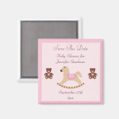 Rocking Horse & Teddies Save the Date Kinderdusche Magnet (Vorderseite/Rückseite)