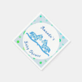 Rocking Horse Twin Boy Baby Shooter Party Serviette (Ecke)