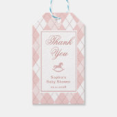 Rocking Horse Vintag Pink Raute Vielen Dank Geschenkanhänger (Vorderseite)