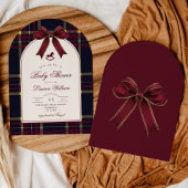 Rocking Horse Weihnachten Kariert Bow Baby Shower Einladung