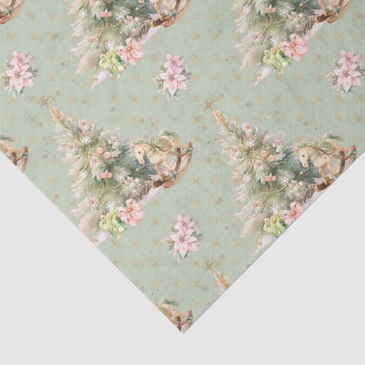 Rocking Horse Weihnachtsbaum Tissue Seidenpapier (Detail)