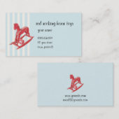 Rocking Horses Stripes Business Card Visitenkarte (Vorne/Hinten)