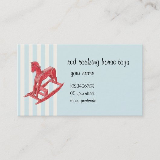 Rocking Horses Stripes Business Card Visitenkarte (Vorderseite)