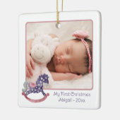 Rocking Horst 2 Foto Mein 1. Weihnachtskind Keramikornament (Links)