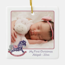 Rocking Horst 2 Foto Mein 1. Weihnachtskind Keramikornament