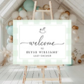Rocking Hose Mint Green Gingham Begrüßungszeichen Poster