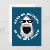 Rocking in der Meereswelt - Zitat von Haifischen Postkarte (Vorne/Hinten)