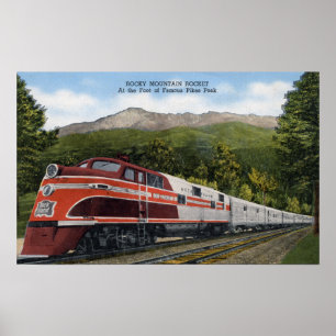 Rocking Mountain Rocket Train Poster