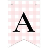 Rocking Pferd Pink Gingham Birthday Banner (Dritte Fahne)