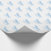 Rocking Pferd Wrapping Papier blau Geschenkpapier (Ecke)