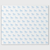 Rocking Pferd Wrapping Papier blau Geschenkpapier (Flach)