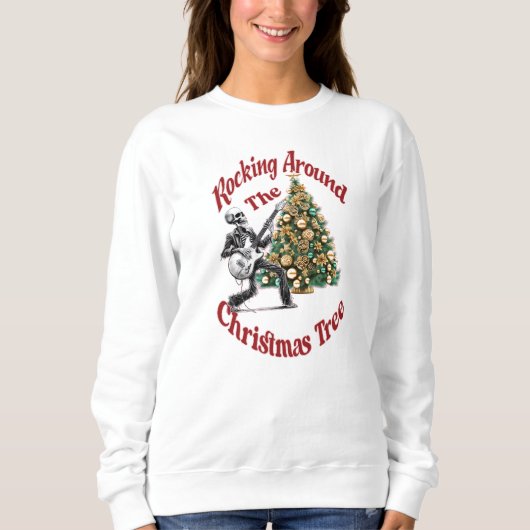 Rocking rund um das Skeletton-Shirt der Weihnachts Sweatshirt (Vorderseite)