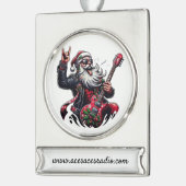 ROCKING SANTA Banner Ornament (Links)