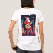Rocking Santa Claus Playing Electric Guitar T-Shirt (Rückseite)
