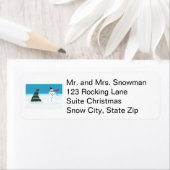 Rocking Snowman und Tree Weihnachtsadressen Labels (Insitu)