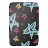 Rocking Stars Rosa Blau Badematte (Vorderseite Vertikal)