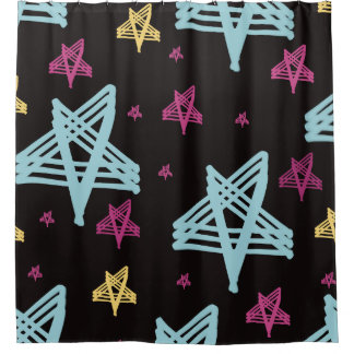 Rocking Stars Rosa Blau Duschvorhang