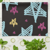 Rocking Stars Rosa Blau Geschirrtuch (Gefaltet)