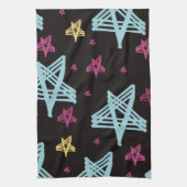 Rocking Stars Rosa Blau Geschirrtuch (Vertikal)
