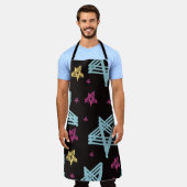 Rocking Stars Rosa Blau Schürze (Getragen)