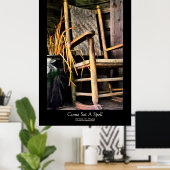 Rocking-Stuhl auf Porch Painting Style Black Borde Poster (Heimbüro)
