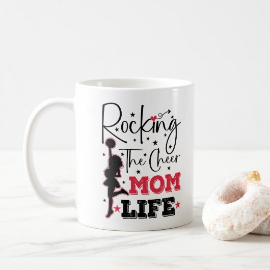 Rocking The Cheer Mama Life Funny Cheleading Cool Kaffeetasse (Mit Donut)