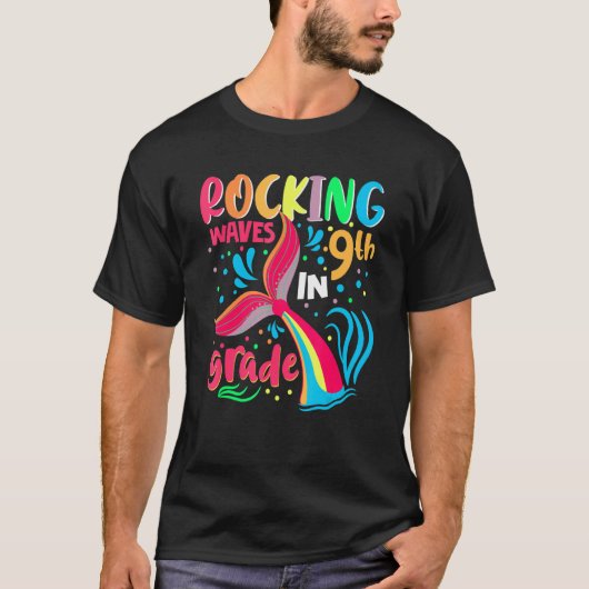 Rocking Waves In 9th Grade Back To School Girls T-Shirt (Vorderseite)