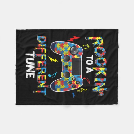 Rocking zu einem anderen Tune Autismus Awareness-G Fleecedecke (Vorderseite (Horizontal))