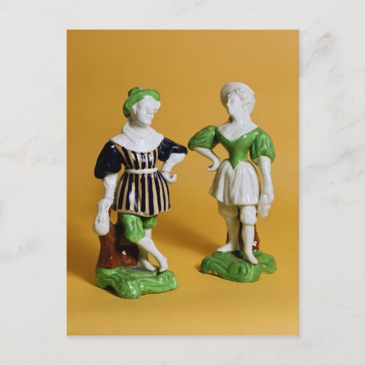 Rockingham-Figuren aus der Commedia Postkarte (Vorderseite)