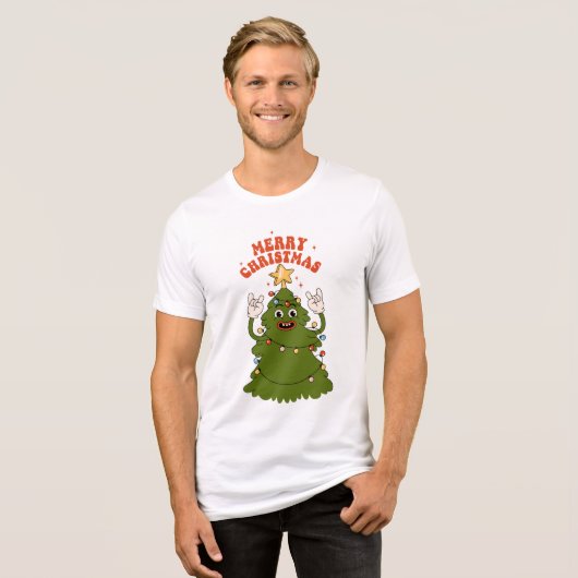 Rockins Weihnachtsbaum - Ein festlicher Urlaubstur Tri-Blend Shirt (Vorderseite voll)