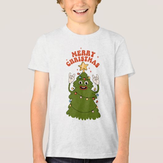 Rockins Weihnachtsbaum - Ein festlicher Urlaubstur Tri-Blend Shirt (Vorderseite)