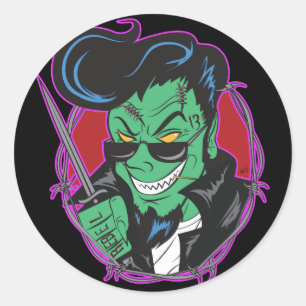 RockitJohnny_UntotGhoulie Runder Aufkleber