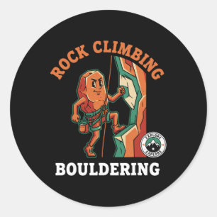 Rockkletter-Boulder-Abenteuer-Spaß Runder Aufkleber